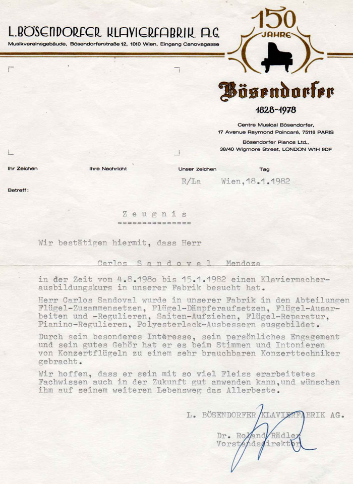 Bösendorfer certificate